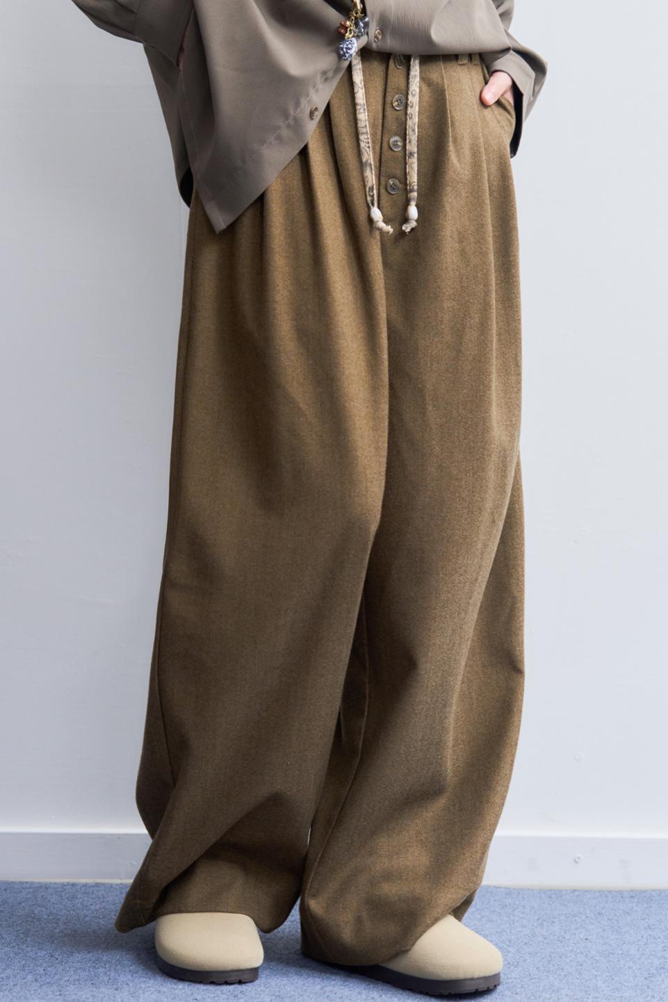 ミニマリストソリッドスラックスパンツ