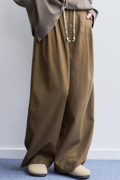 ミニマリストソリッドスラックスパンツ
