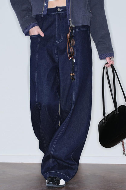 Color-Blocked Scimitar Jeans