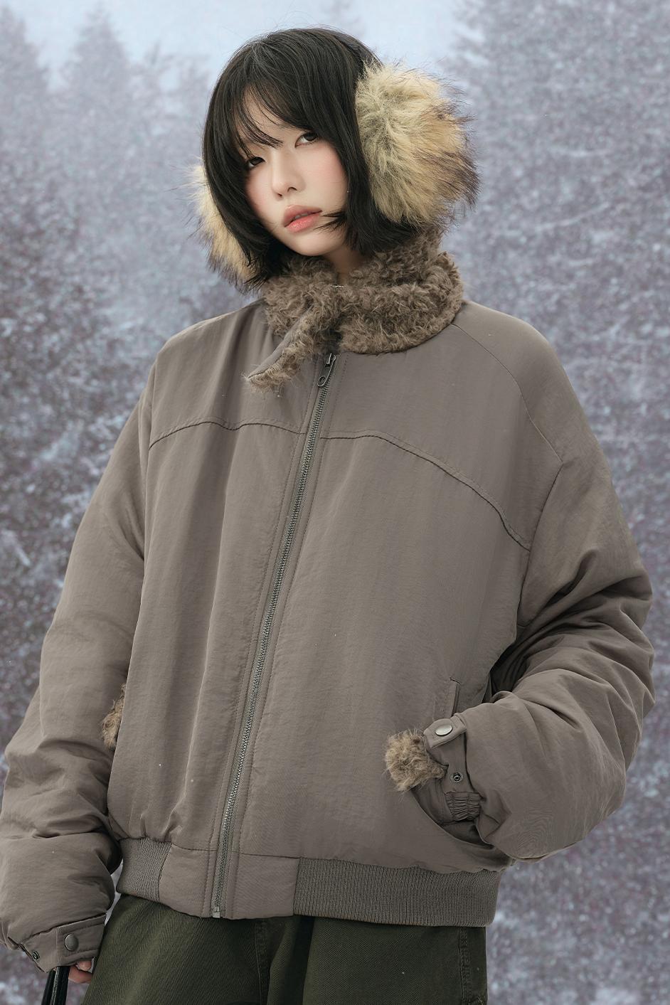 ミニマリストプラッシュコットンジャケット