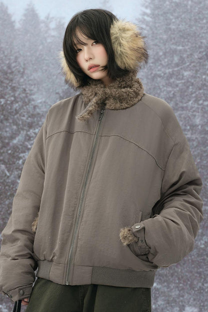 ミニマリストプラッシュコットンジャケット