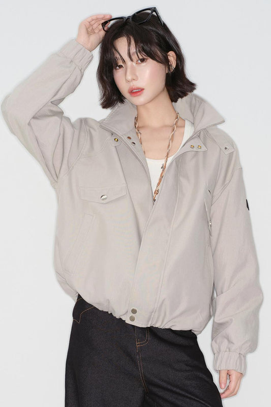 ソリッドカラースタンドカラージャケット