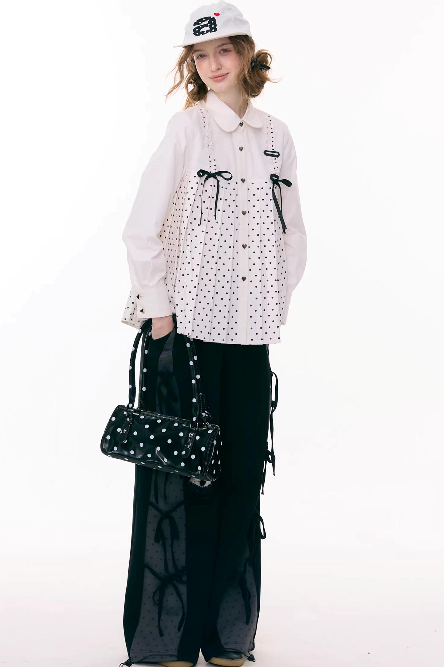 サイドリボンワイドパンツ