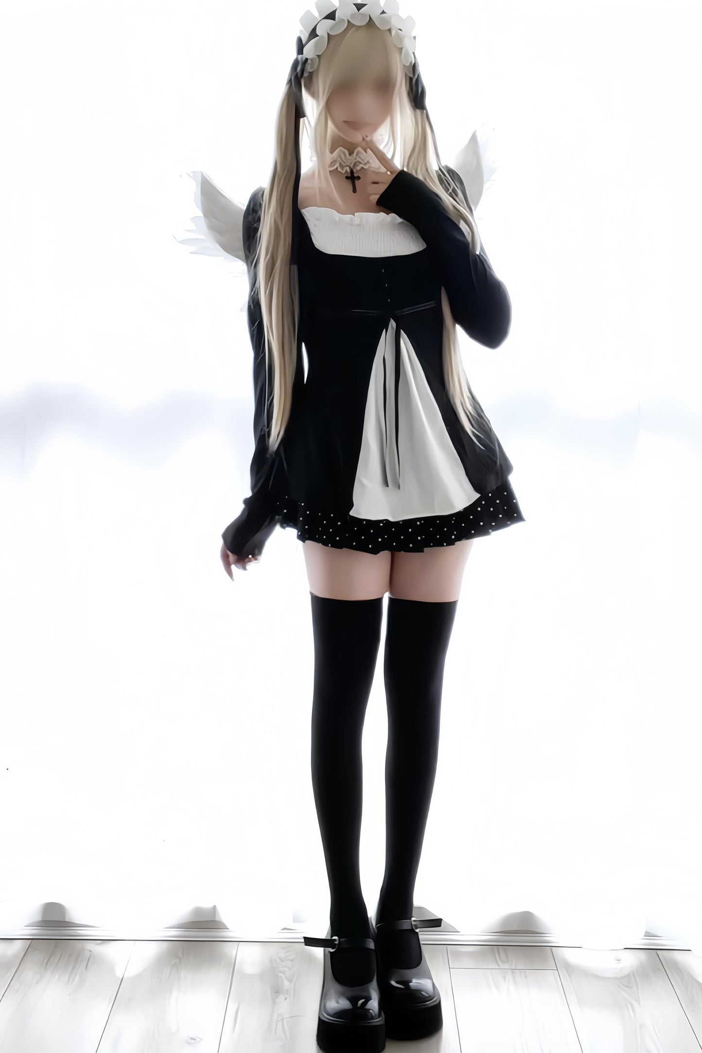 French Color Blocking A-Line Top + Skirt + Arm Sleeves