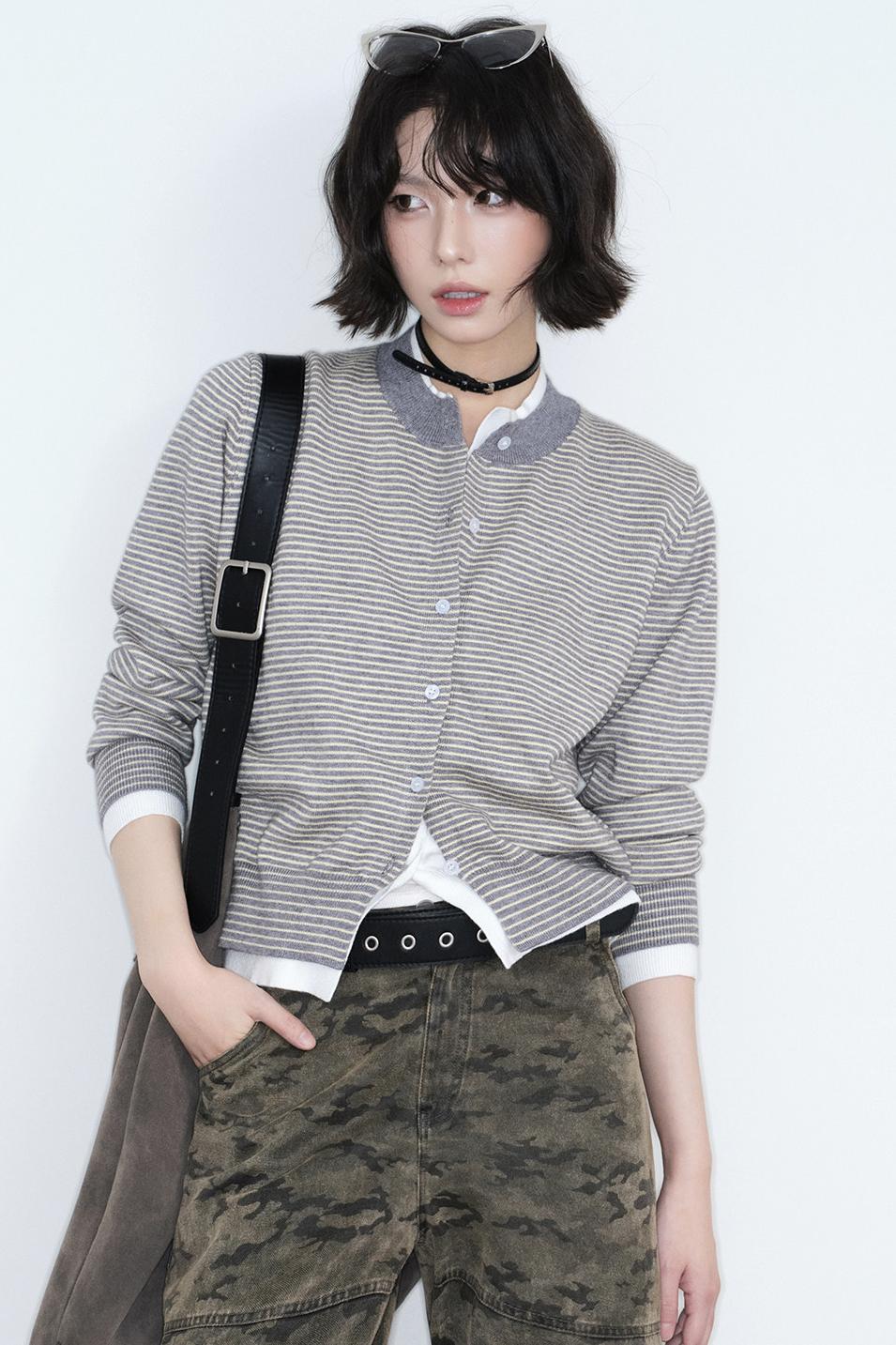 Fake Two-Piece Knitted Cardigan