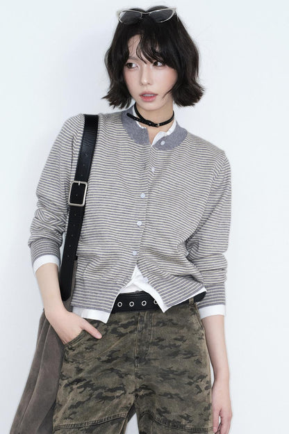 Fake Two-Piece Knitted Cardigan