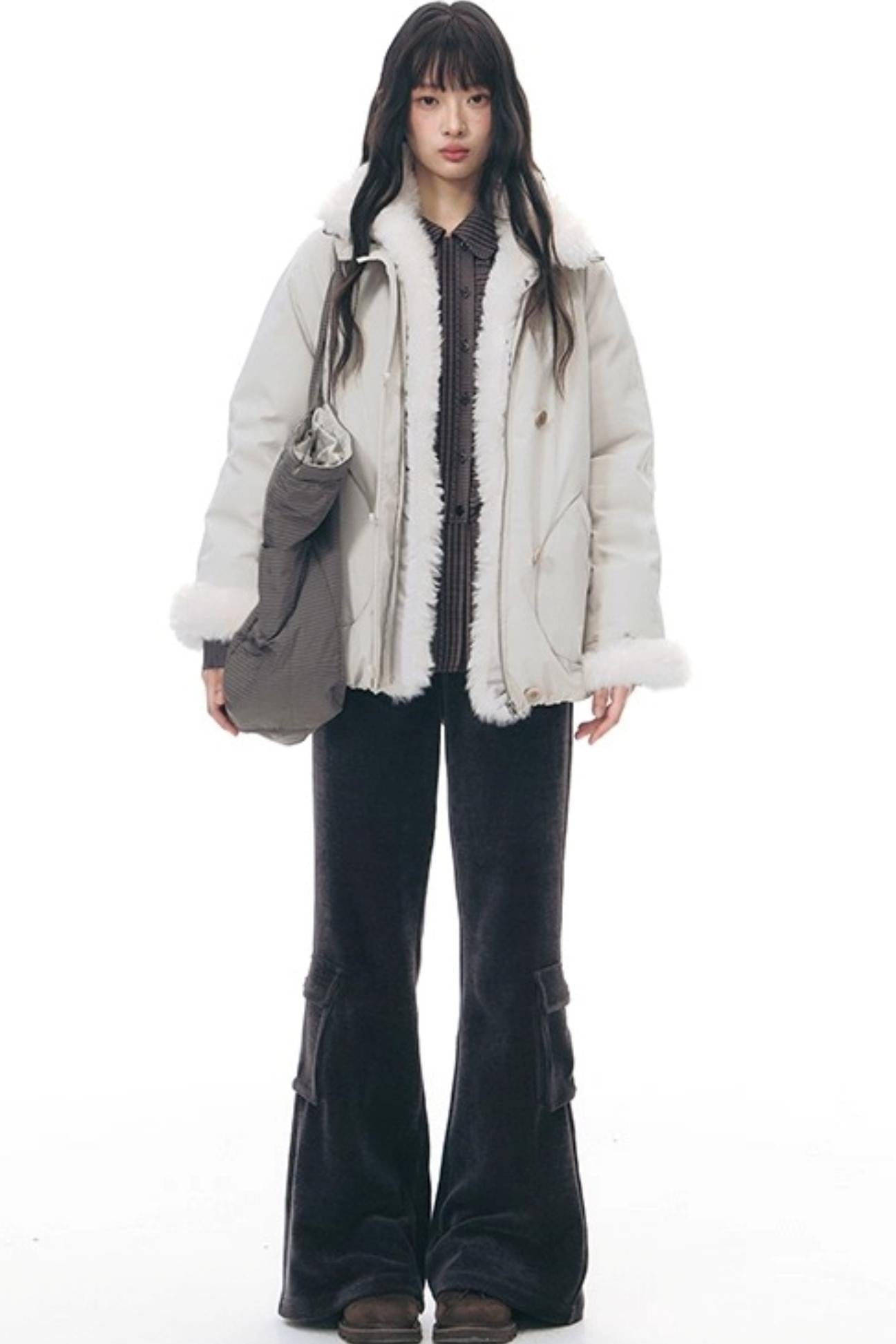 ラッフルダブルブレスタフリルトップス