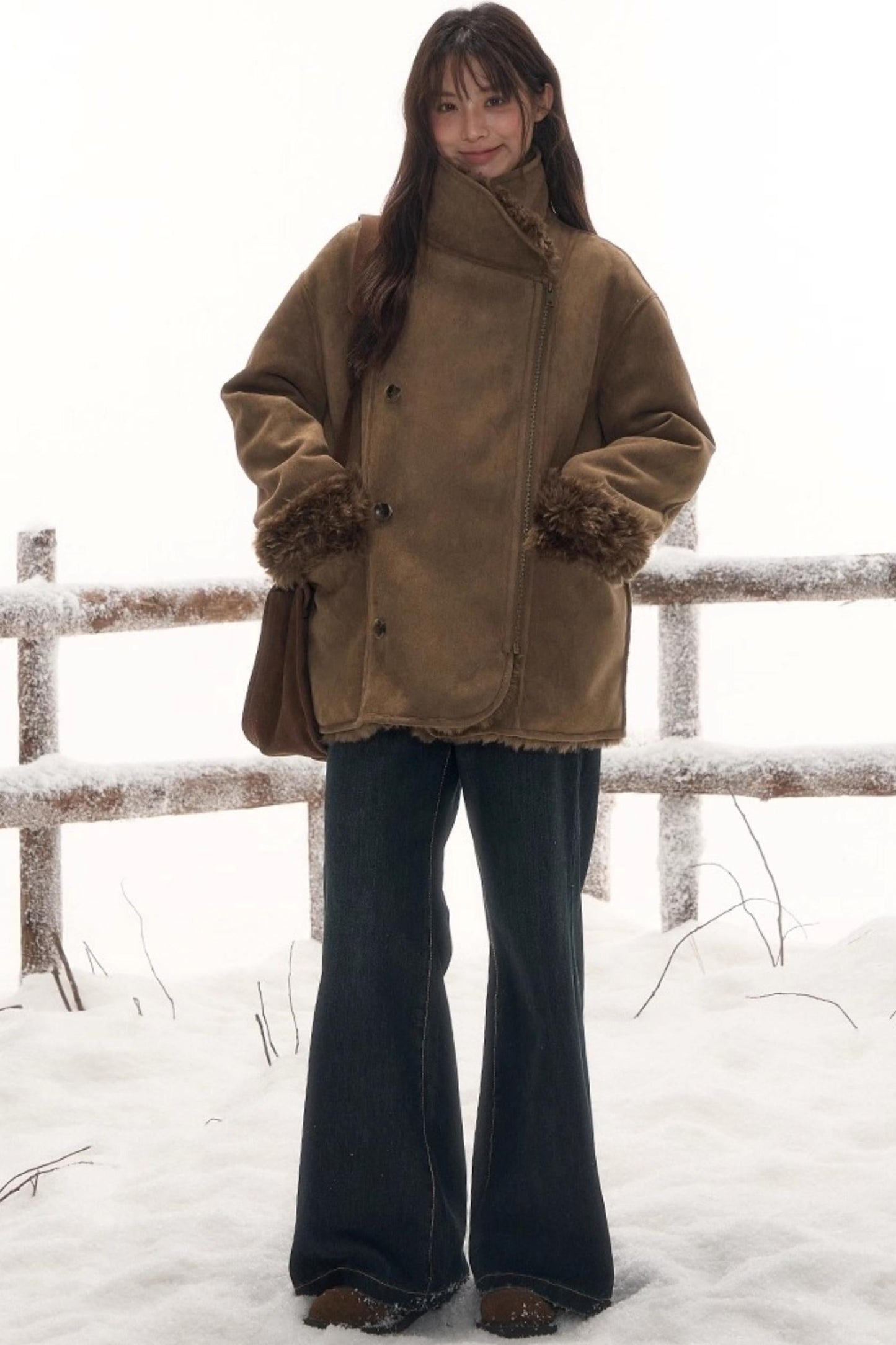 リバーシブルファースエードコート