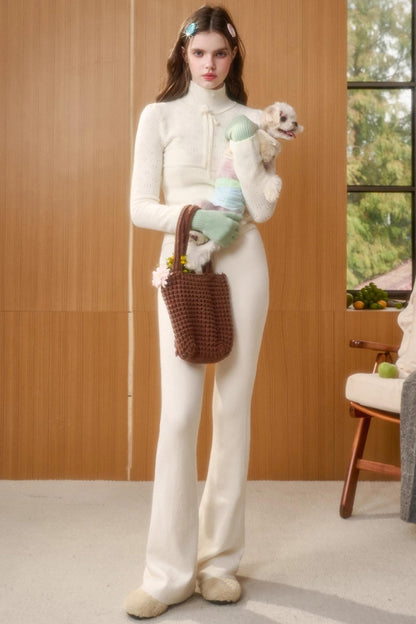 レトロスイートトップス+スリムパンツ