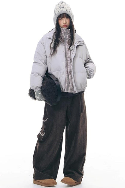 マルチポケットカジュアルロングパンツ+ロールアップワイドレッグミディアムパンツ