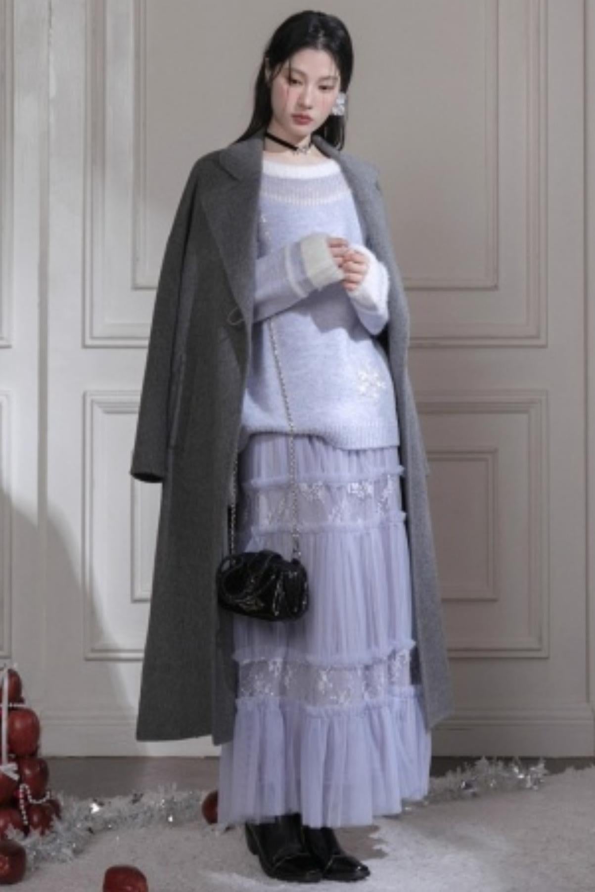 ホリデースノーフレークワンショルダートップス