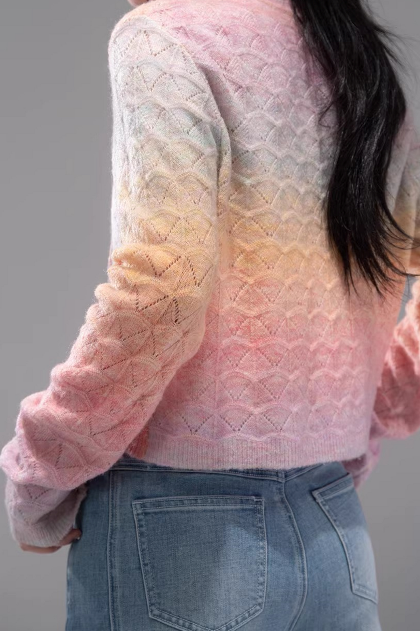 グラデーションレインボーカーディガン