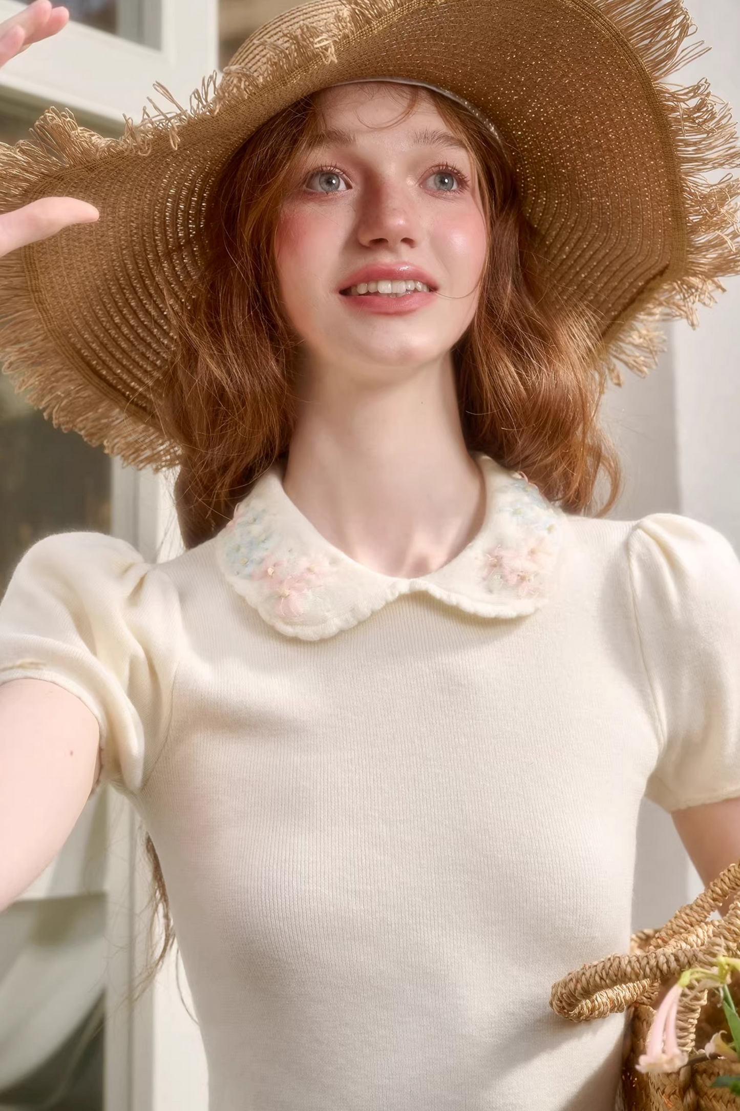 フローズンフラワーズタイトトップス