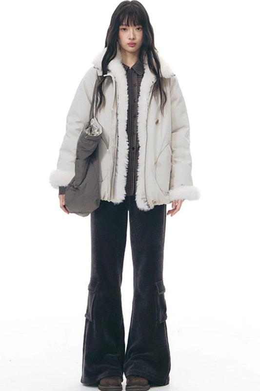 ラッフルダブルブレスタフリルトップス