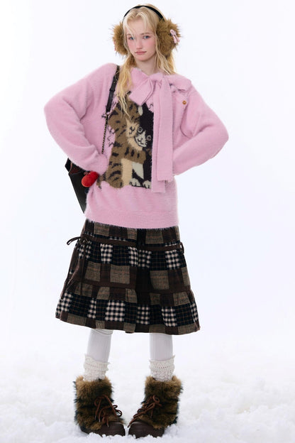 Retro Cat Pattern Sweater