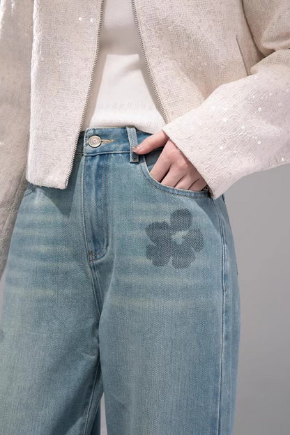 Sea Salt Straight Leg Denim Pants