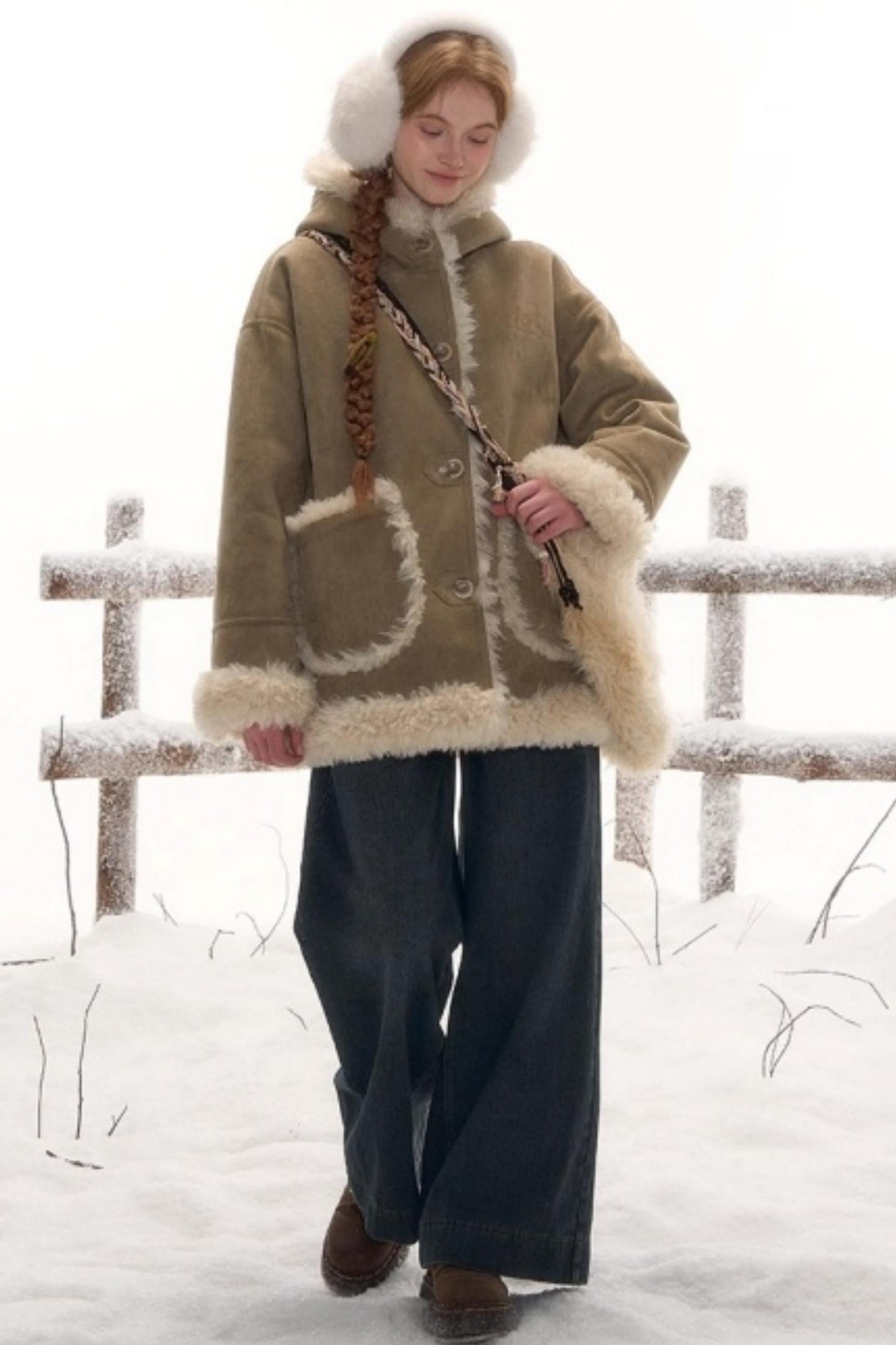 リバーシブルスエードファーコート