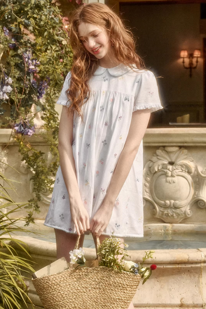 レトロフラワードレス+トップス+パンツ+カーテン+スカーフ