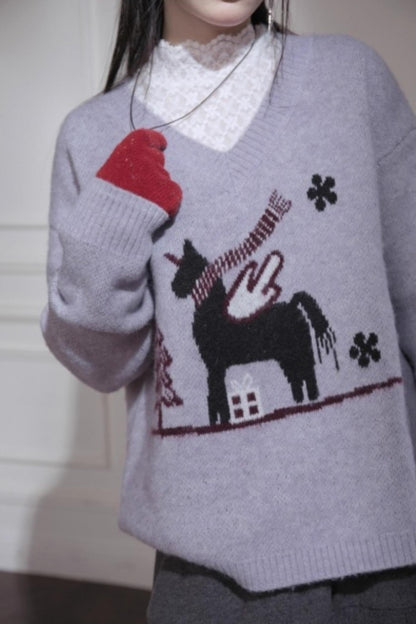 Soft mist wool sweater