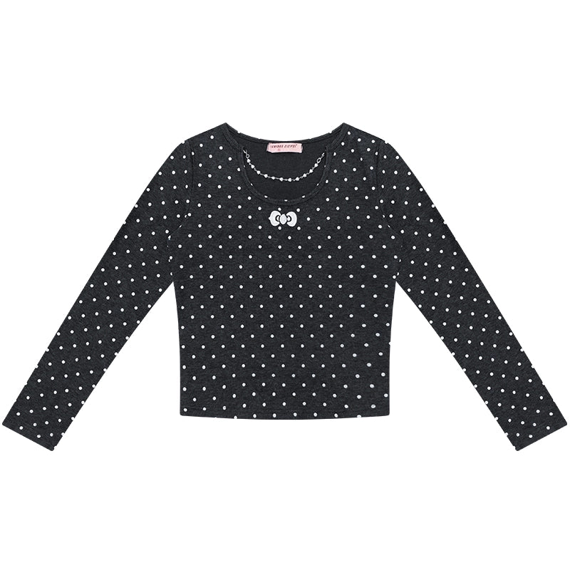 Polka Dot Chain Knit Top