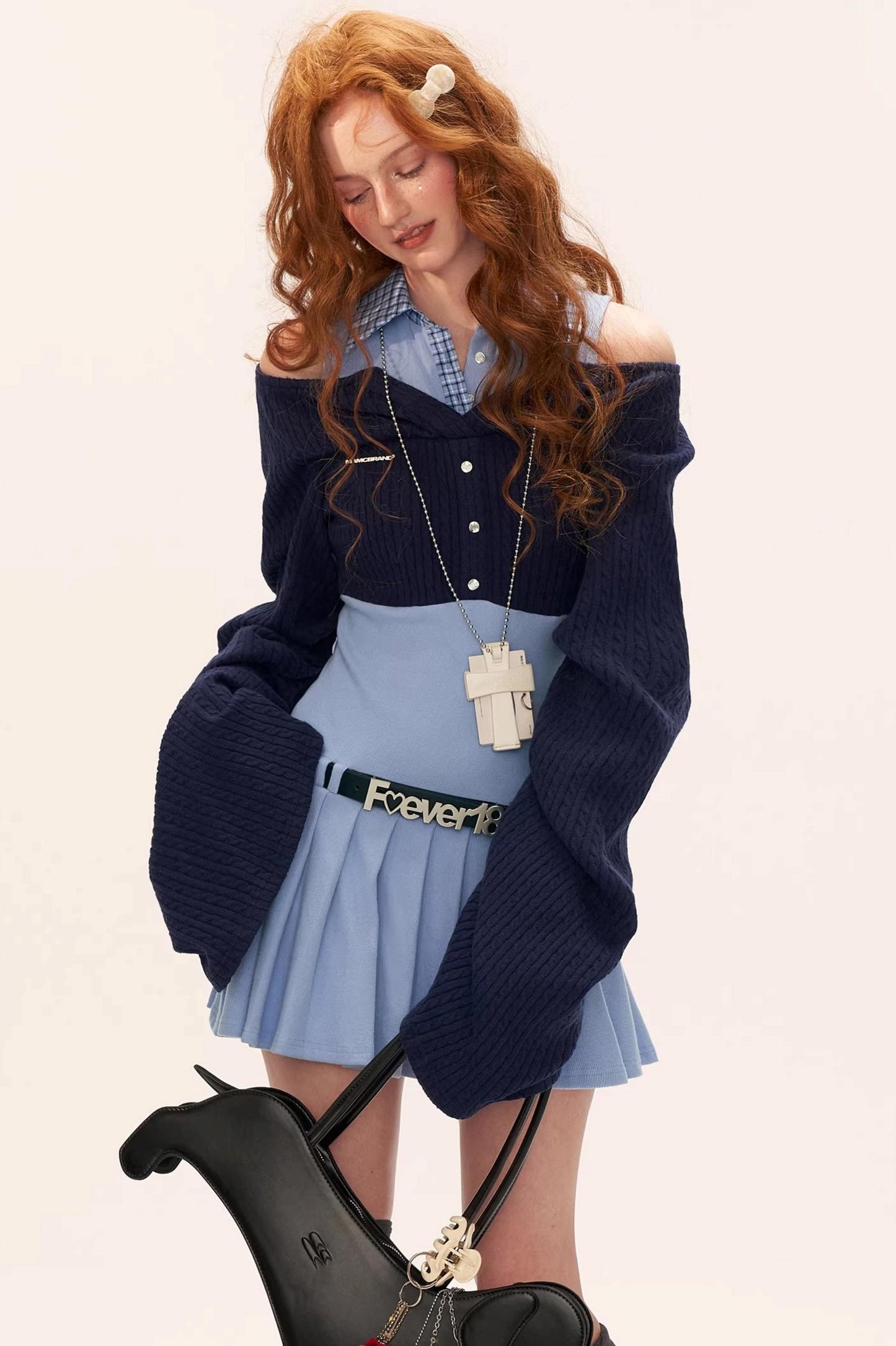 パッチワークツーピースカラードレス