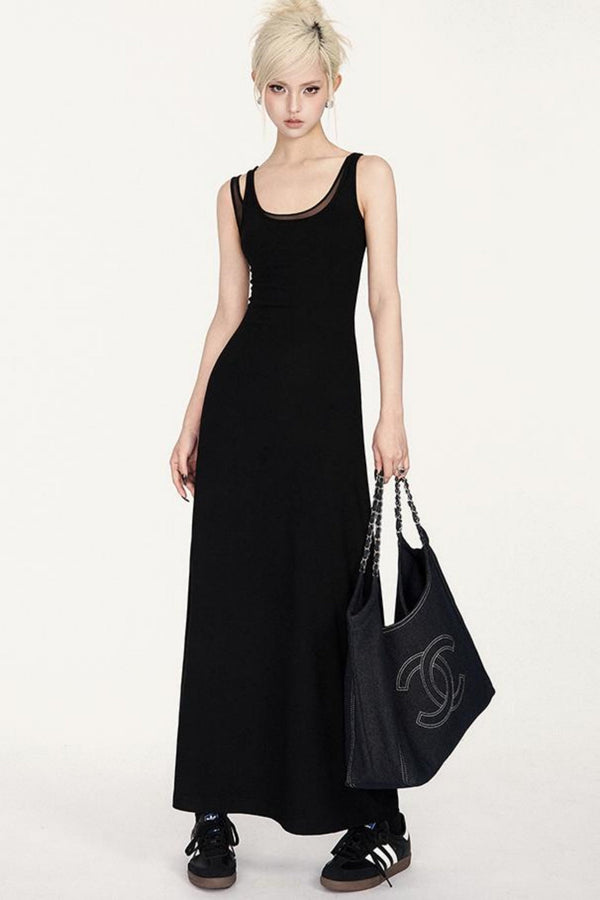 Asymmetrical U-Neck Dress