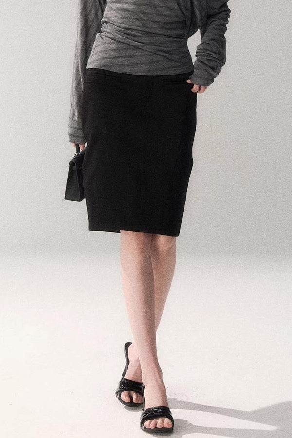 Washed Cotton Midi Skirt