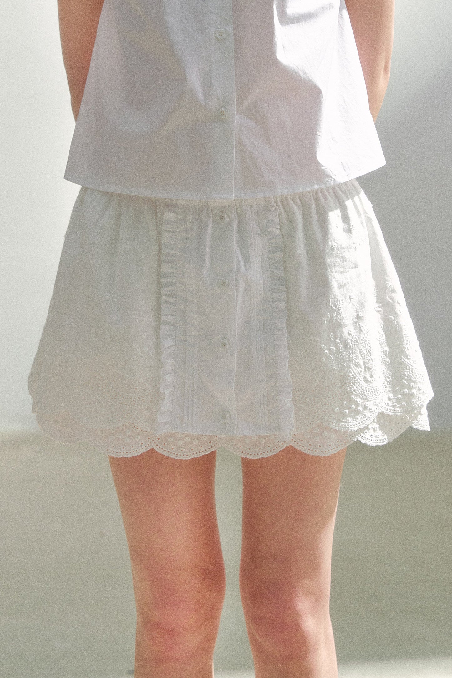 Pure White Embroidered Skirt
