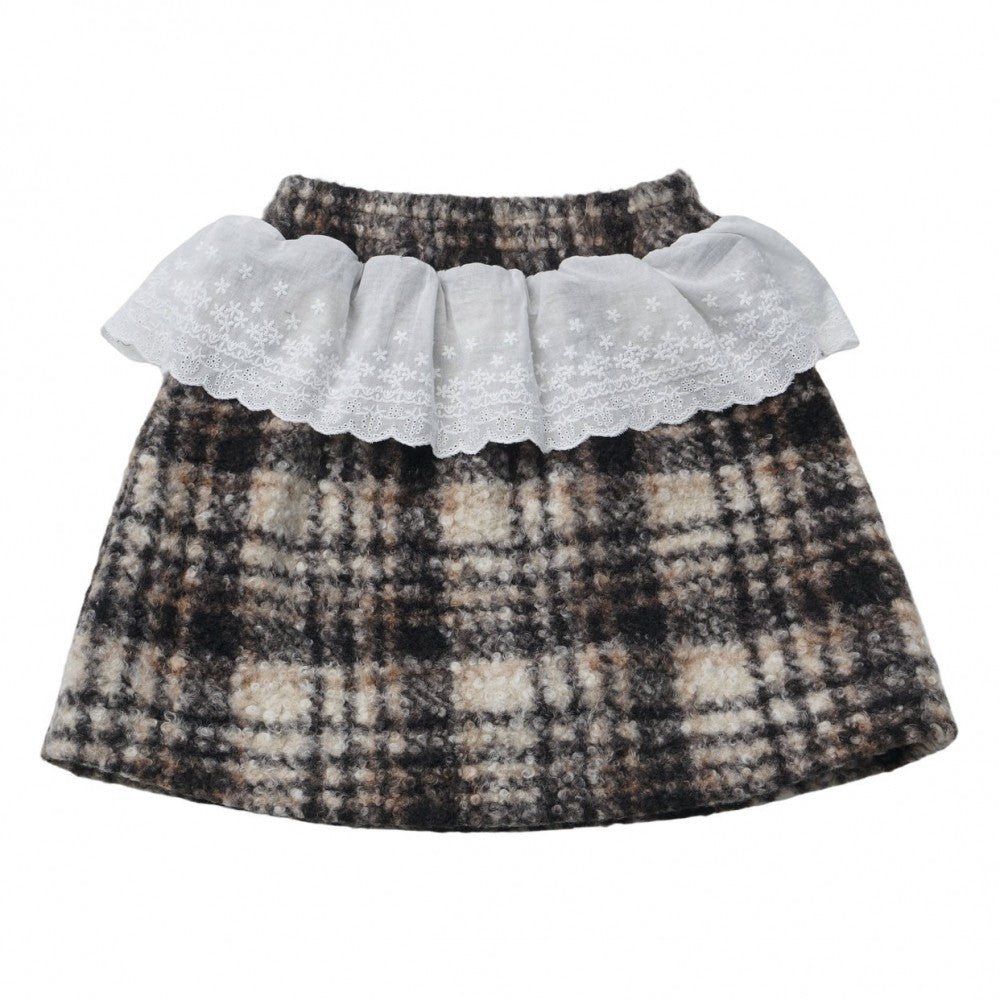 Plaid Skirt + Coat + Top + Leg Warmers