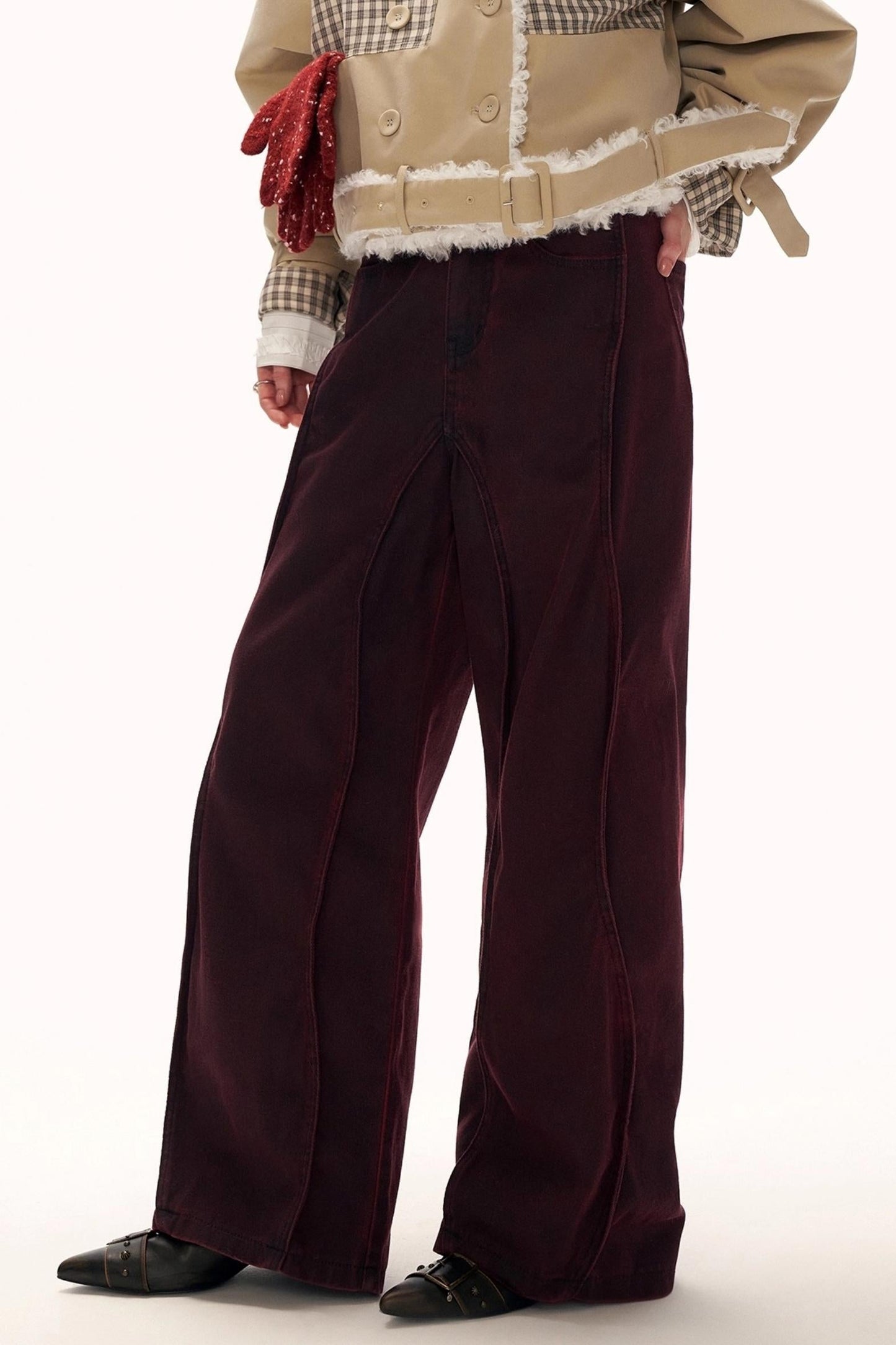 Black Wave Denim Pants