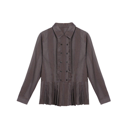 ラッフルダブルブレスタフリルトップス