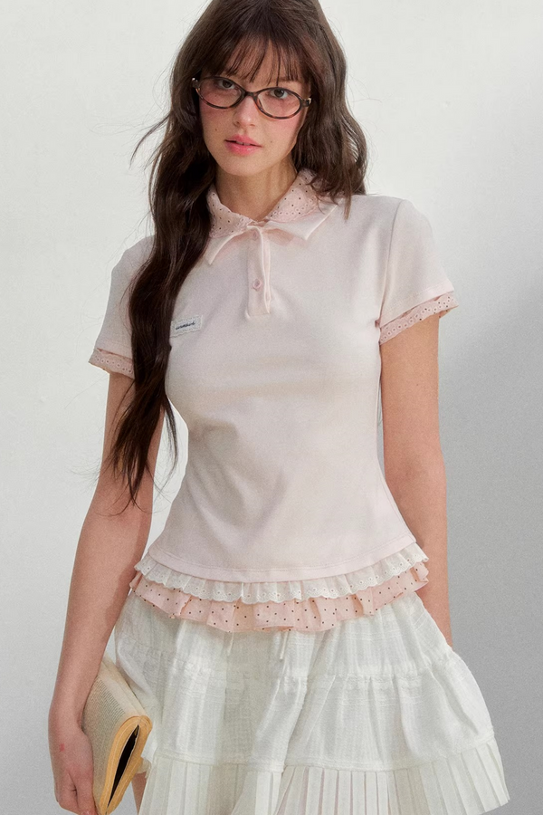 polo de punto con lunares retro