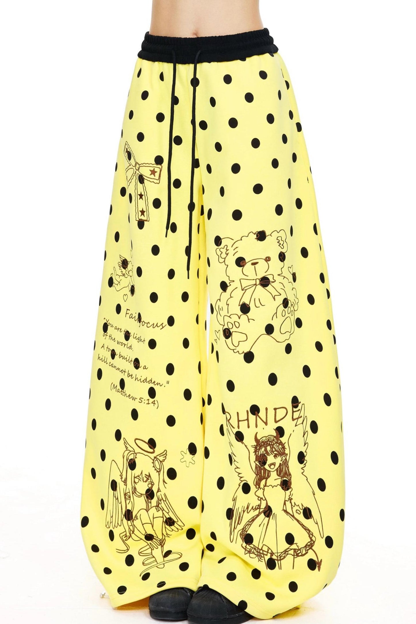 Anime Illustration Dot Wide Leg Pants