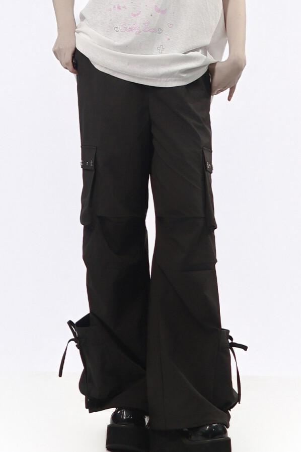 Studded Gathered Cargo Pants