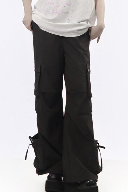 Studded Gathered Cargo Pants