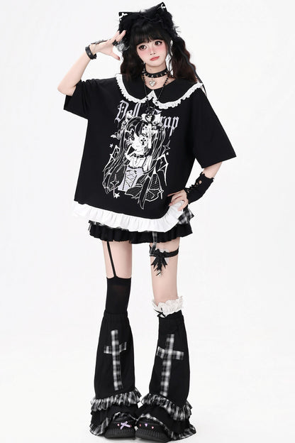Subkultur-Gothic-Druck-Oberteil
