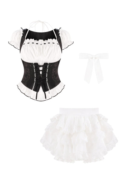 Gotisches Puppen-Dienstmädchen-Set