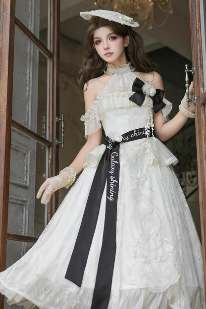 White Rose Embroidered Lolita Dress