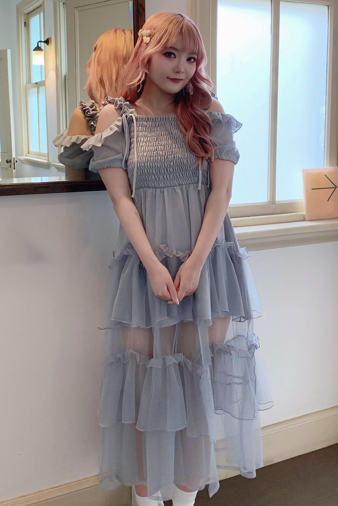 儚げフェアリーリボンチュールワンピース