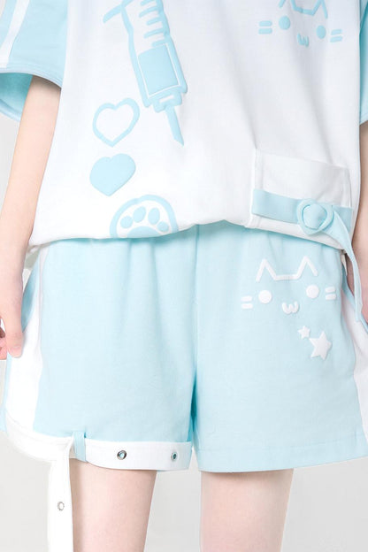サブカルキャットサマーTシャツ+パンツ＋レッグカバー