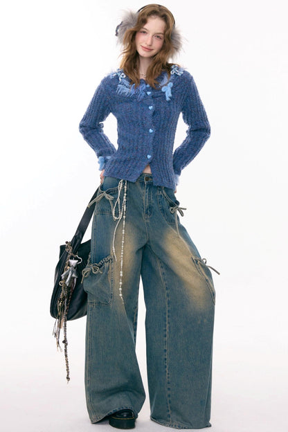 Mist Harbor Off-Shoulder Cardigan