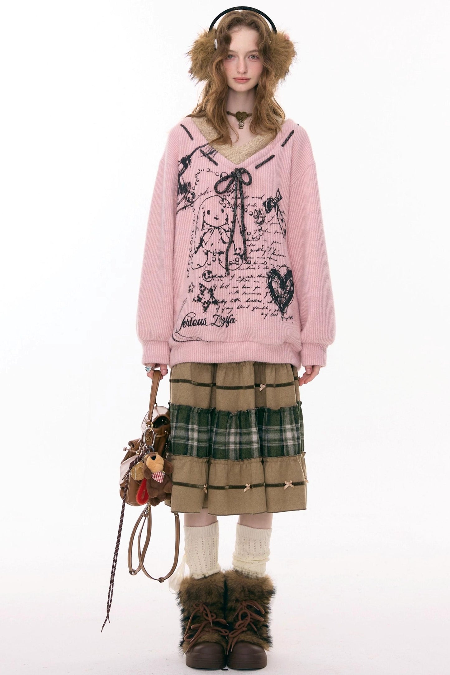 Retro Girly Plaid Skirt