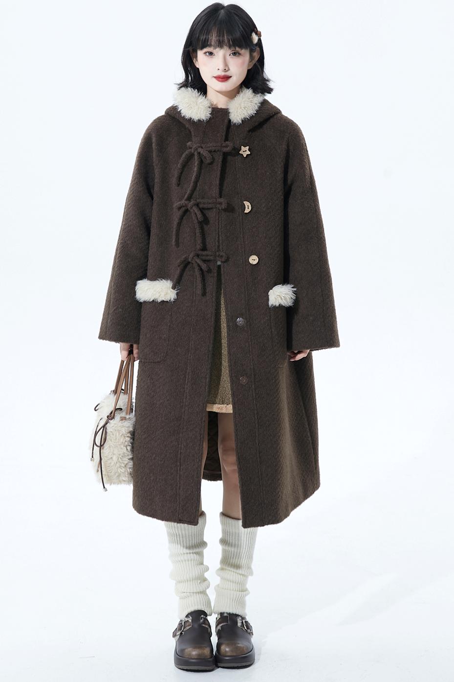 ソフトブラウンフーディコート