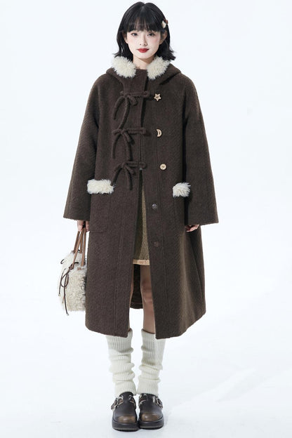 ソフトブラウンフーディコート