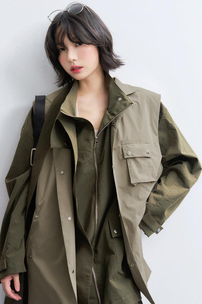 stand collar padded vest