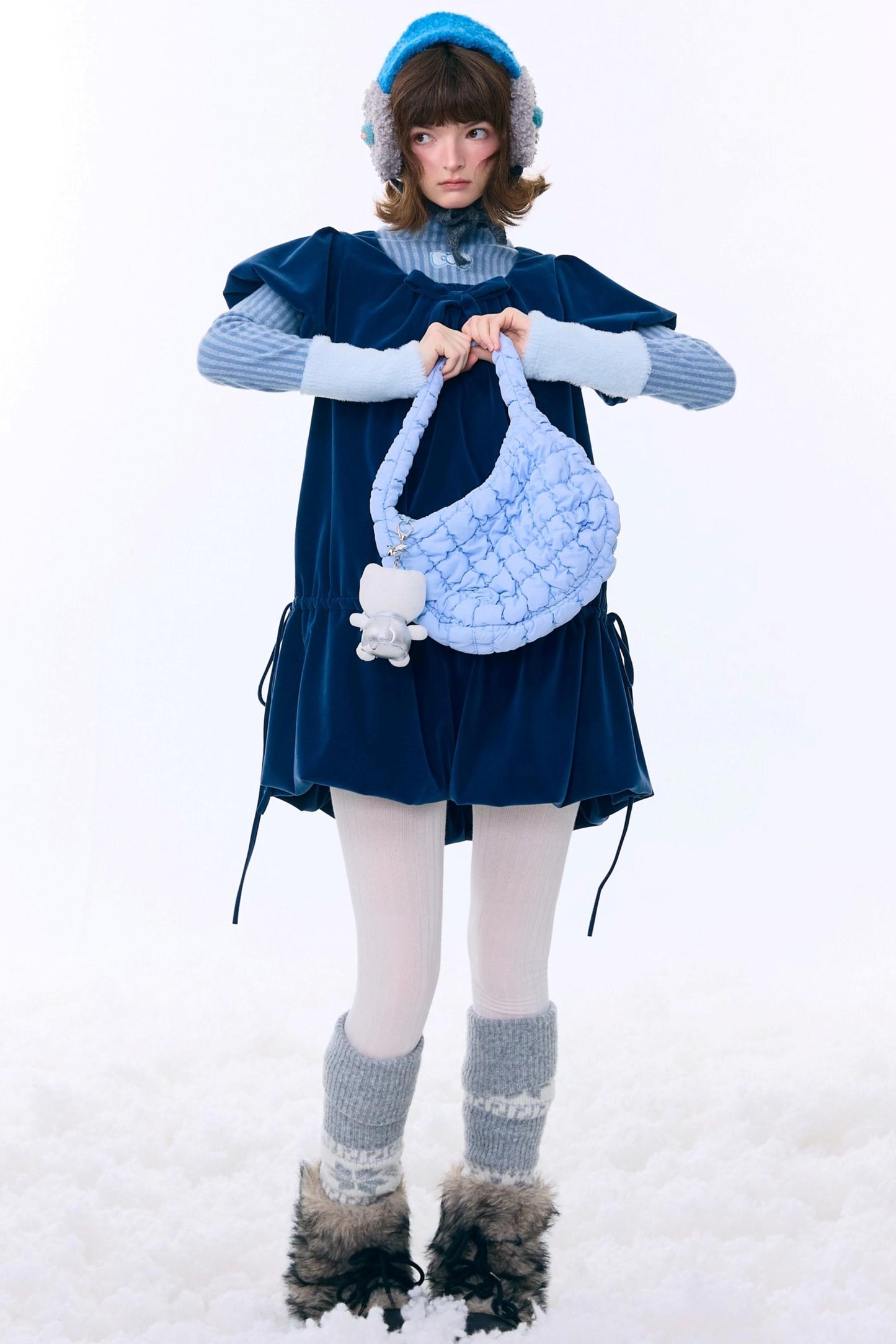 Deep Blue Velvet Dress