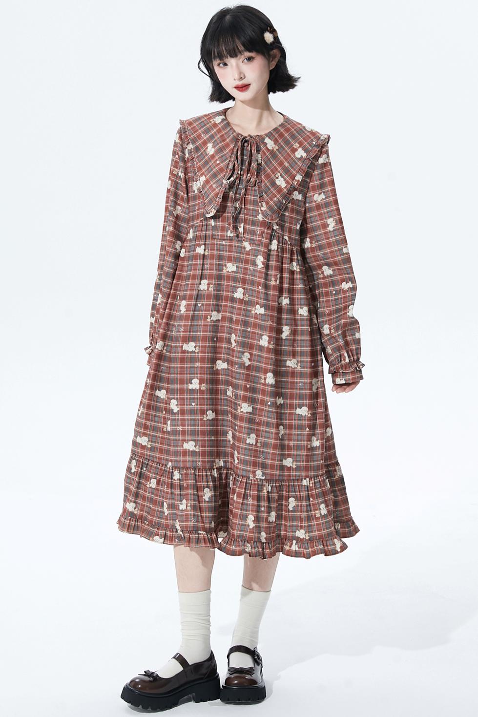 Checkered Puppy Collar Dress