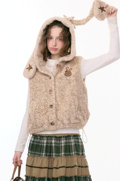 Faux Fur Rabbit Ear Vest