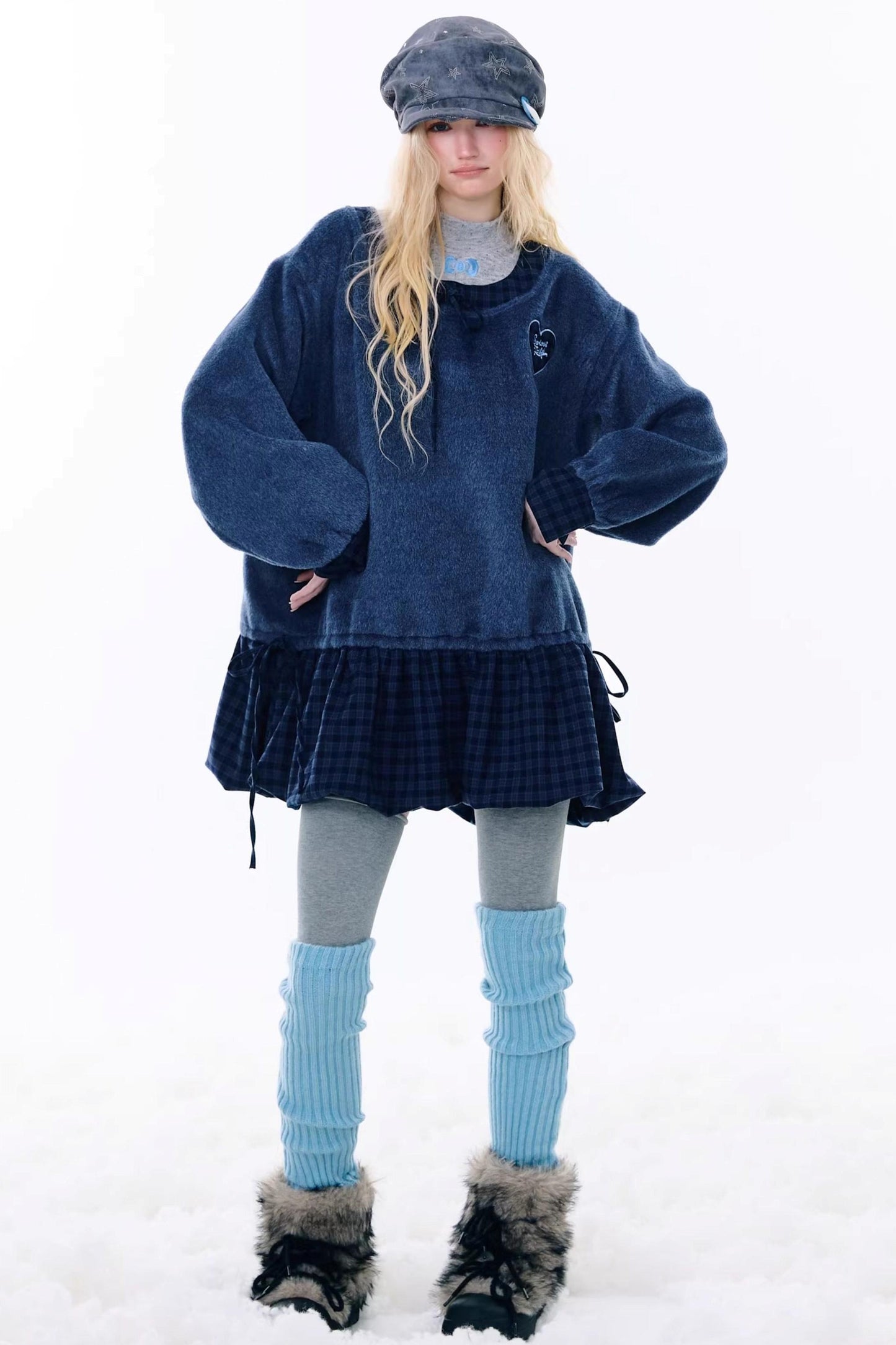 Check Loose Wide Dress