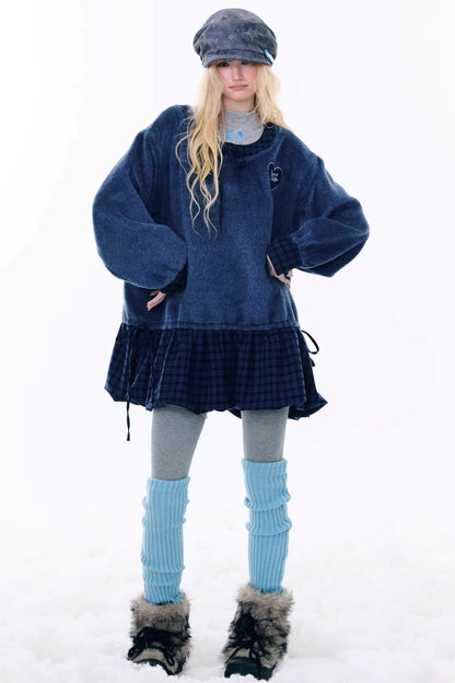 Check Loose Wide Dress